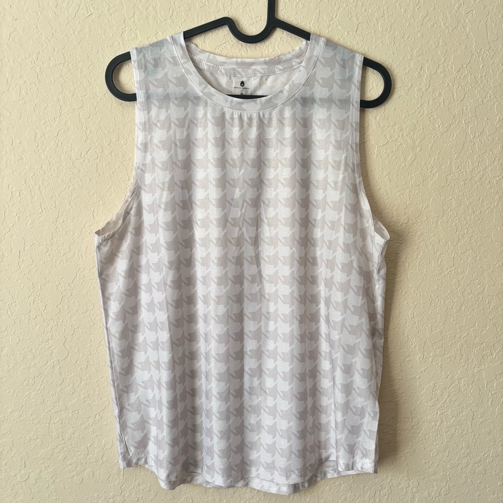 Spiritual Gangster | Women's White Patterned Flowy Tank Top Size Medium Yoga